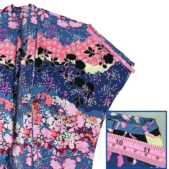Victoria's Secret Floral Kimono Cardigan Cover Up Blouse Open Front‎ Size XS/S - Picture 7 of 8